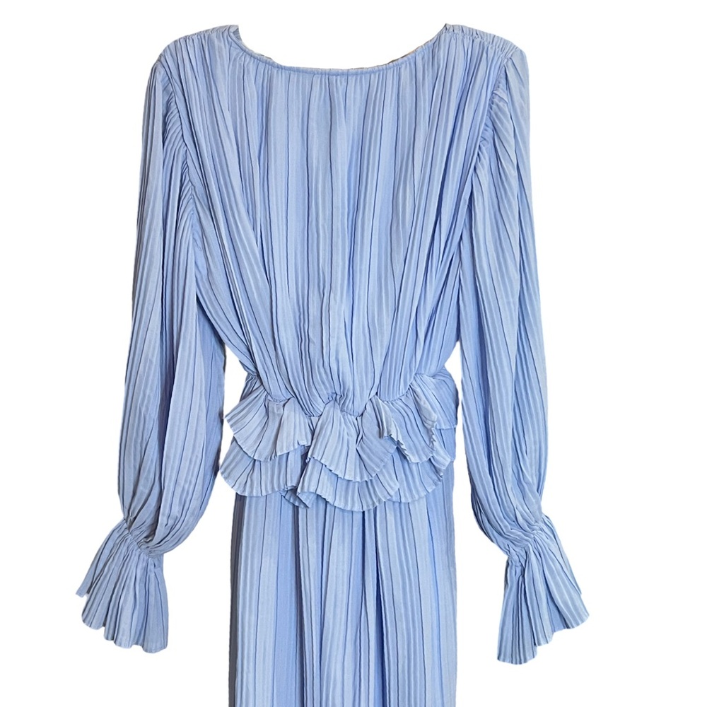 Nasty Gal Collection Frill in Love V Neck Maxi Dress Cornflower Blue 4 New - Picture 6 of 12